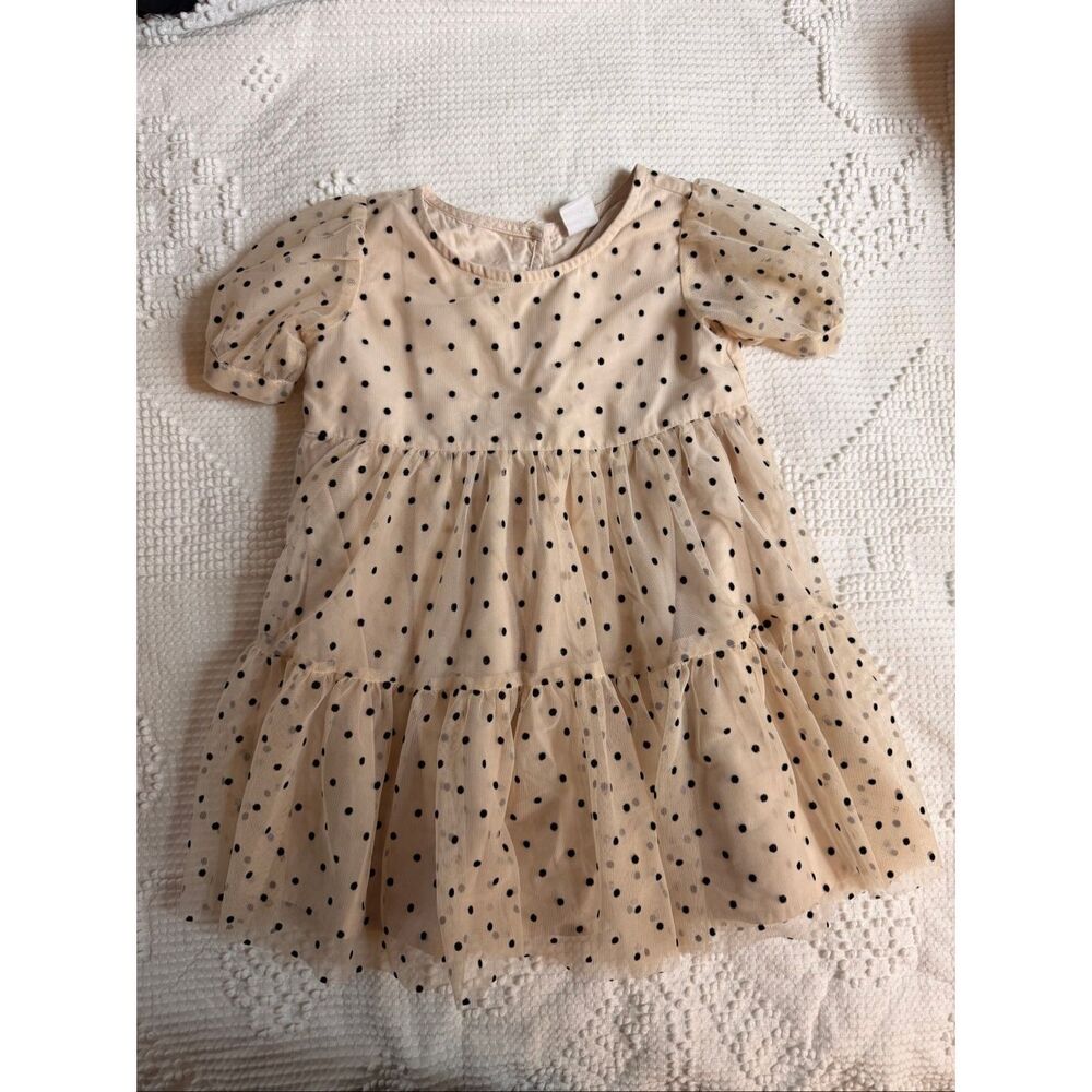 gap brown polka dot dress | Dresses | Baby Gap Polkadot Tulle Tiered Puff Sleeve 2 Shirring at yoke